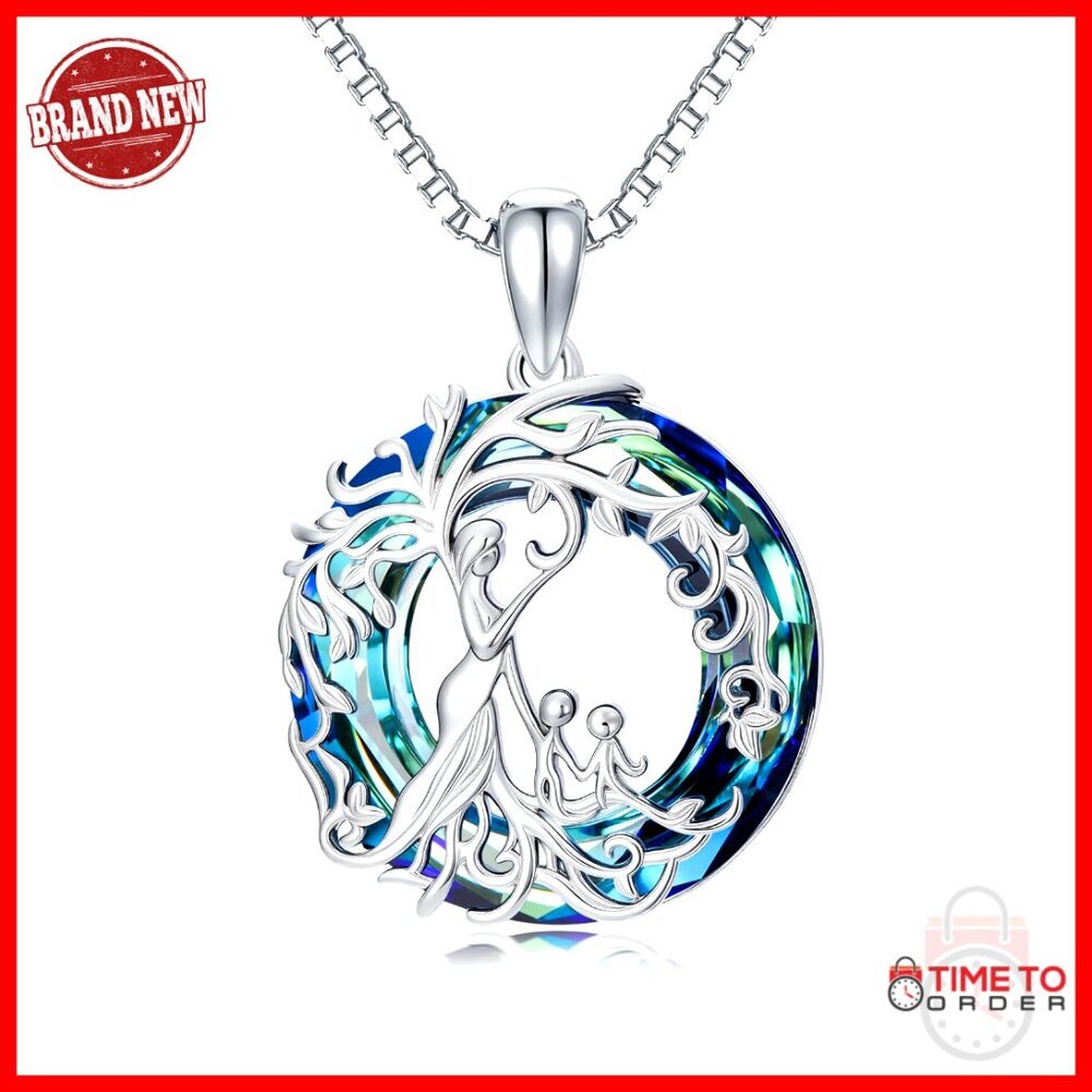 Sterling Silver Tree of Life Pendant Necklace Family Jewelry Gift Elegant
